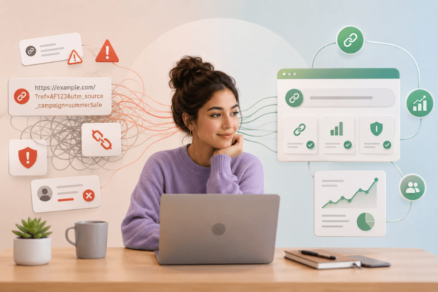 Creator managing and securing links with a smart link management dashboard and analytics tools